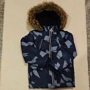 Boys Winter Jacket with Faux Fur Hood